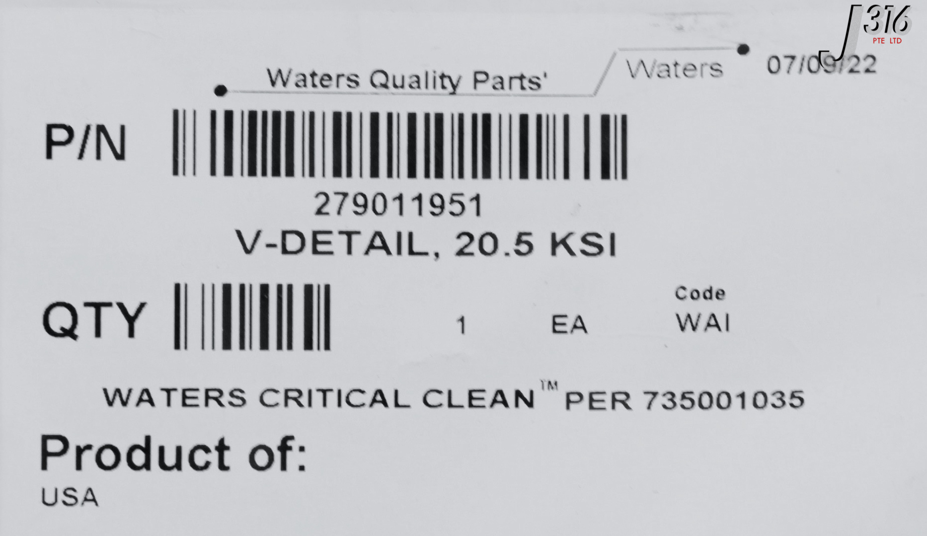 33994 WATERS V-DETAIL, 20.5KSI (NEW) 279011951 | eBay
